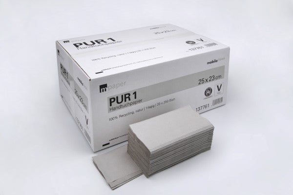 Handtuchpapier Z-/V-Falz – 1-lagig, 5000 Blatt (25×23 cm), Recycling
