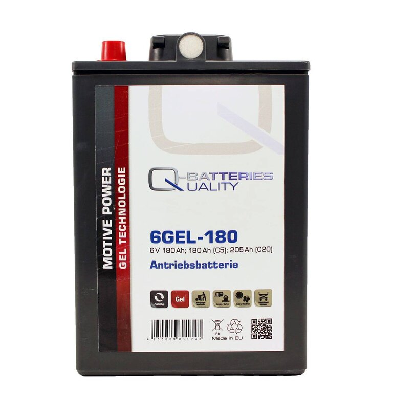 Q-Batteries 6GEL-180 | 6V 180 Ah (C5), 205 Ah (C20)