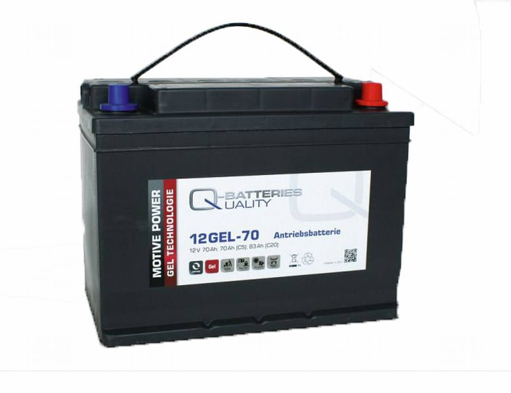 Q-Batteries 12GEL-70 | 12 Volt 70Ah (C5), 75Ah (C20)
